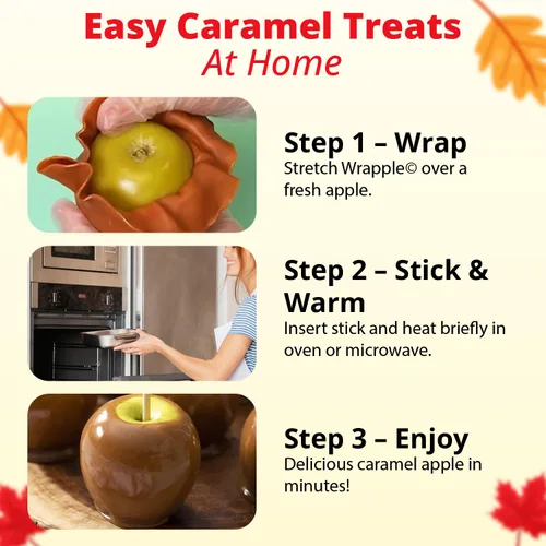 Miniatura 4 de Concord Foods Kit de manzana caramelo: regalo favorito de otoño - ¡Disfruta de manzanas masticables! Hace 10 manzanas de caramelo por caja, 5 onzas