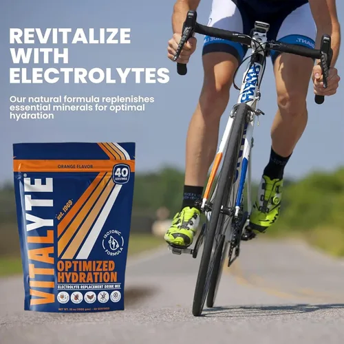 Miniatura 8 de Polvo para preparar bebida natural de electrolitos, libre de gluten, contenedor con 80 porciones, marca Vitalyte, Anaranjado