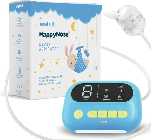 El aspirador nasal "HappyNose" con succión 3 veces mayor para bebés niños y adultos – Dispositivo recargable de aspiración de moco moco moco –