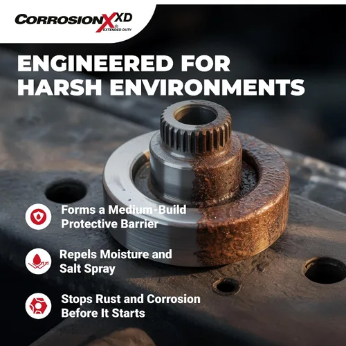 Miniatura 2 de CorrosionX Extended Duty, lubricante industrial y preventivo de corrosión, protección duradera contra el óxido y la sal, resistente a la intemperie