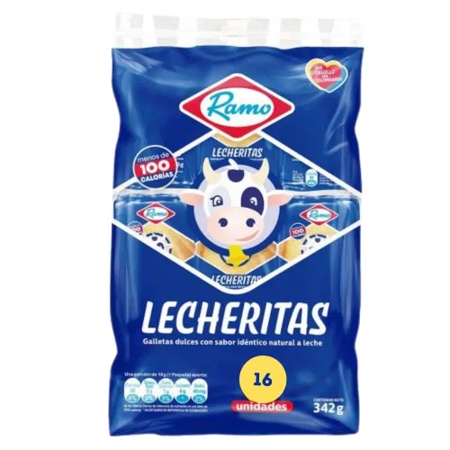 Miniatura 2 de Galletas lecherita Ramo Sweet and Soft Crakers (paquete de 32) Galletas con sabor a lechera Colombianas Dulce colombiano Snack food Dulce colombiano