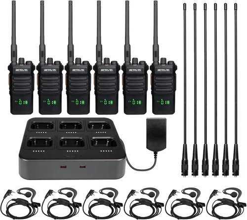Miniatura 17 de Retevis RT86 Radio de 2 vías de largo alcance, radio profesional de dos vías con cargador de 6 vías para adultos, radio de alta resistencia, alta