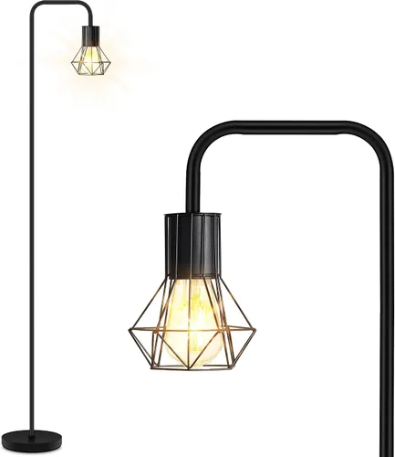 Miniatura 10 de Lámpara de pie BoostArea, lámpara de pie industrial blanca, lámpara de pie de 63 pulgadas, enchufe E26, interruptor de encendido/apagado para pie