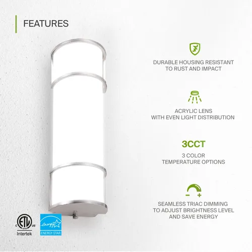 Miniatura 4 de ASD Lámpara LED de montaje empotrado de 18 pulgadas, interruptor de 20 W, 120 V, 1650 lúmenes, 3000 K/4000 K/5000 K, regulable, no parpadea, Energy