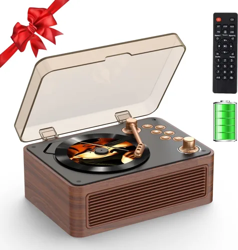 Miniatura 10 de Reproductor de CD portátil Bluetooth: Reproductores de CD Kegaudio para el hogar con altavoces 3600mAh recargable y radio y control remoto