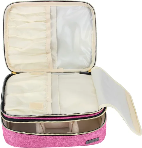 Miniatura 8 de Teamoy Estuche de brochas de maquillaje de viaje, organizador de brochas de maquillaje portátil, bolsa de cosméticos profesional con asa
