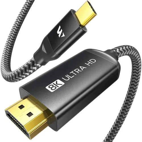 Miniatura 13 de Warrky Cable USB C a HDMl 4K a 60Hz [alta velocidad, chapado en oro] Cable tipo C a HDMl 2.0, Thunderbolt 4/3 a HDMl, compatible con iPhone 16 Pro