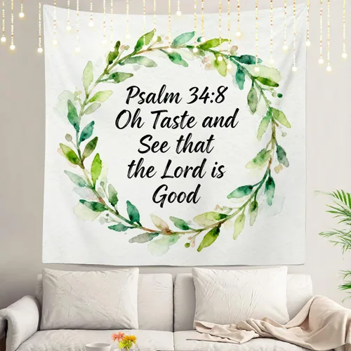 Miniatura 117 de Shrahala Tapiz de pared cristiano con palabras blancas, palabras de Navidad, escuela, Jesús, Biblia, adoración de la Biblia, tapiz grande