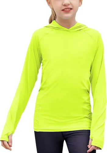 Miniatura 15 de Zaclotre - Sudadera con capucha para niños, con protección solar UPF 50+, de secado rápido, para niñas, con agujeros para los pulgares