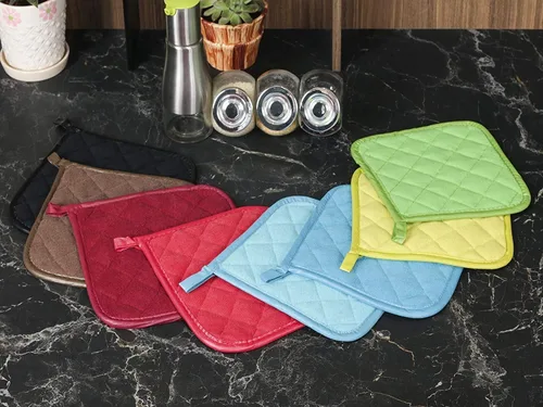 Miniatura 7 de Soporte para ollas de algodón, lavable a máquina, resistente al calor, soporte para ollas, almohadillas calientes, salvamanteles para cocinar y Negro