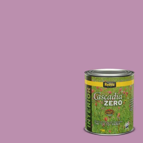 Miniatura 129 de Rodda Paint CASCADIA ZERO - Pintura plana e imprimación para interiores en uno, cuarto de galón, rosa Mullen