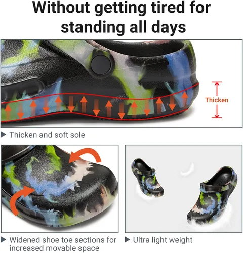 Miniatura 3 de Zapatos de chef antideslizantes para hombre, zuecos de trabajo de enfermería impermeables para cocina, zapatos para trabajar en restaurante de hombre
