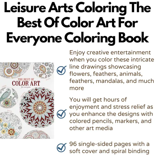 Miniatura 2 de Leisure Arts The Best Of Color Art For Everyone Adult Coloring Book For Women And Men, 8.5" X 10.75" - Over 90 Designs - Stress Relieving Adult