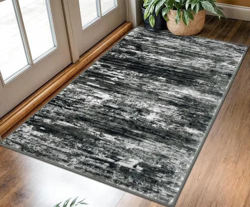 Miniatura 12 de KOZYFLY – Alfombra de pasillo moderna y lavable de diseño abstracto verde, 2 x 5 pies, antideslizante, suave y de pelo corto, ideal para cocina