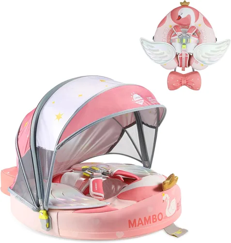 Miniatura 18 de Mambobaby Float Deluxe - Flotador de piscina para bebés: entrenador de natación seguro y cómodo para bebés y niños pequeños, diseño no inflable, Rosa