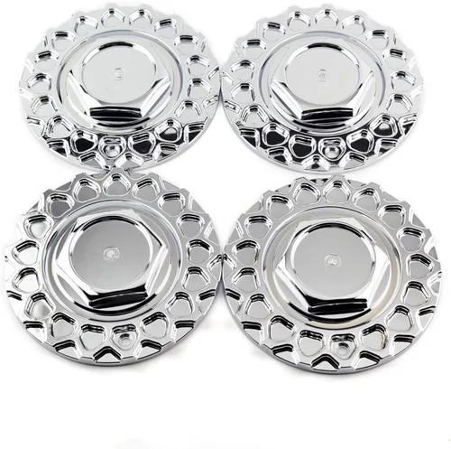 Miniatura 4 de Juego de 4 tapas centrales de rueda RS Style 5 de 6.614 in (6.61 pulgadas), color plateado cromado para rueda #09.24.08#247L169#135S170 Cromado Plata
