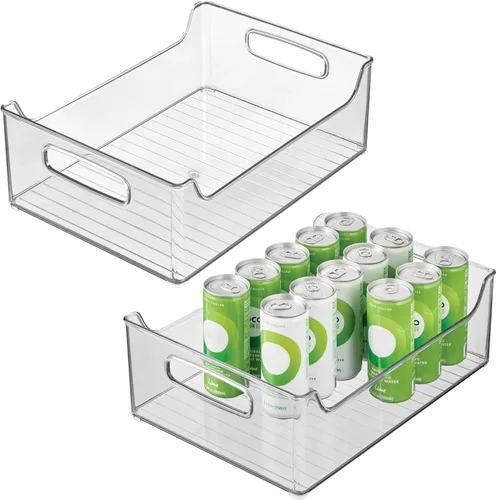 Miniatura 13 de iDesign Organizador de almacenamiento de despensa de plástico con asas, juego de 2, contenedores transparentes