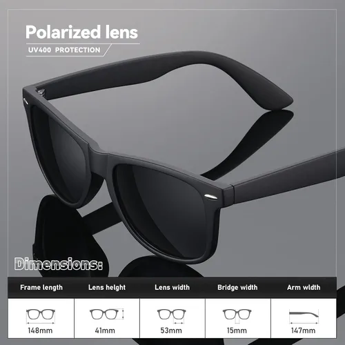 Miniatura 33 de Lentes de sol polarizados para mujer y hombre, lentes de sol a la moda, para conducir, pescar, bloqueo UV, protección UV400