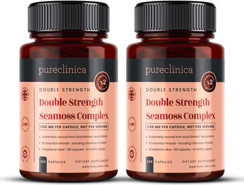 Miniatura 8 de pureclinica Complejo Seamoss de doble fuerza, 1155 mg x 120 cápsulas (suministro para 4 meses) - con 500 mg Seamoss, 500 mg de vejiga y 150 mg