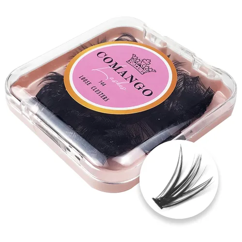 Miniatura 25 de Extensiones de pestañas en racimo de pestañas DIY Curl C/D Comango Mega Volumen, Pestañas Individuales Extensiones de Pestañas Extensiones