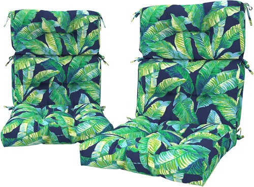 Miniatura 53 de LVTXIII Paquete de 2 cojines para sillas de respaldo alto para exteriores, 44 x 20 x 4 pulgadas, juego de cojines de patio al aire libre con lazos