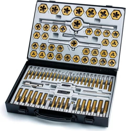 Miniatura 7 de Juego de 60 piezas de brocas y machos de roscar Master - Incluye tamaños SAE en pulgadas #4 a 1/2” y tamaños métricos M3 a M12, roscas gruesas
