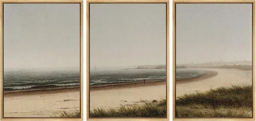 Miniatura 95 de Ashbrook Set de Arte de Pared en Lienzo Enmarcado, Naturaleza, Horizonte de Playa Nebulosa, Ilustraciones de Área Silvestre, Bellas Artes, Paisaje
