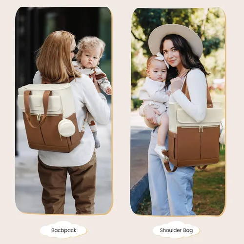 Miniatura 2 de LOVEVOOK Mochila para pañales, bolsa de pañales con bolsillos aislados, bolsa de bebé para niñas y niños con cambiador, bolsa de pañales grande