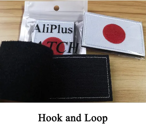 Miniatura 5 de 2 parches de bandera de Japón de AliPlus bordados tácticos militares moral parche apliques gancho y bucle