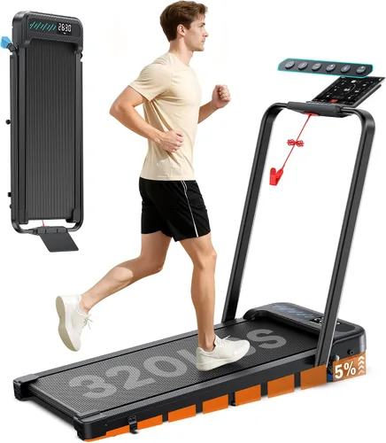 Miniatura 8 de WELLFIT Incline Walking Pads with Handle Bar for Home Office Apartment, Small Under Desk Treadmills with Hiking Climbing Mode for Efficient