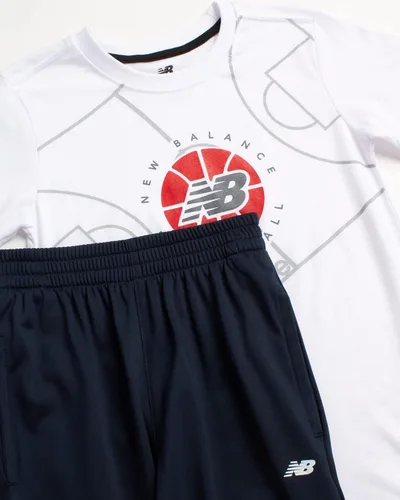 Miniatura 2 de New Balance Conjunto deportivo activo para niños, conjunto de camiseta y pantalones deportivos de 2 piezas de manga cortalarga (8-20)
