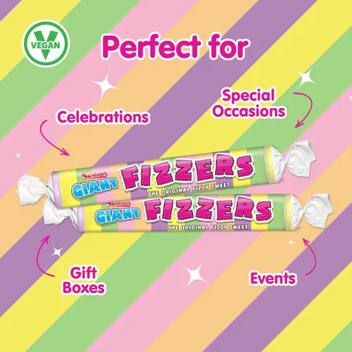 Miniatura 7 de Swizzels Giant Original Fizzers Sweet 24 rollos en caja