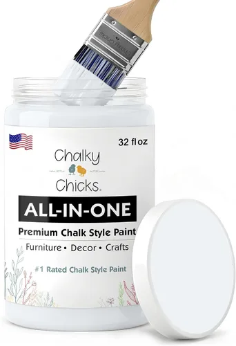 Miniatura 30 de Chalky Chicks - Pintura mate a la tiza, no requiere lijado, 4 onzas líquidas, color gris oscuro (Gun Metal Gray), para muebles, pintura sin Gris