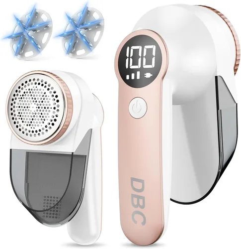 DBC Quitapelusas de tela con motor potente de 15000 r/min, pantalla LED, 3 velocidades, cuchillas de 6 hojas, cabezal de afeitado grande removedor