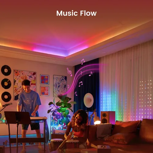Miniatura 3 de YEELIGHT Tira de luces LED de 20 pies, 108 tiras de luz LED inteligentes con cambio de color DIY, tira de luz RGB con conexión Bluetooth y control