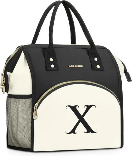 Miniatura 31 de Bolsa de almuerzo personalizada para mujer, elegante, reutilizable, aislada, con iniciales, para amiga, grande, de apertura ancha, resistente al
