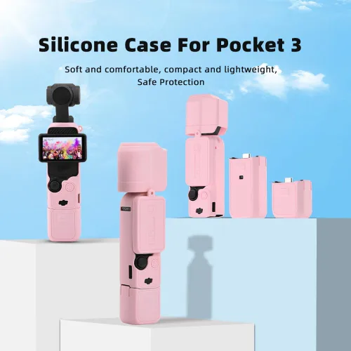Miniatura 2 de Funda de silicona Pocket 3 para DJI Osmo Pocket 3, Estuche Protector Protector de Lente Manga Resistente a Arañazos Compatible con DJI OSMO Pocket 3