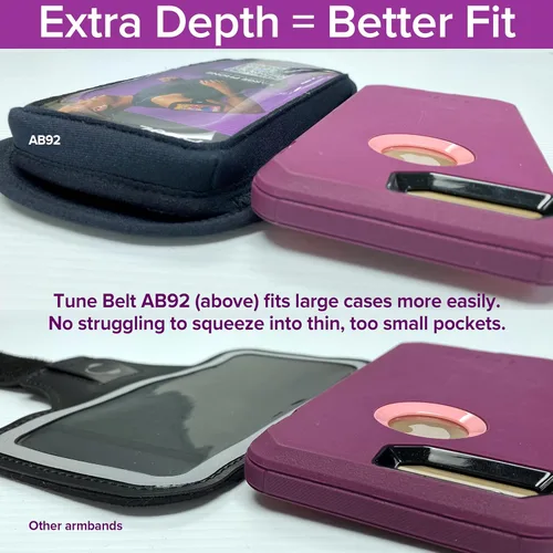 Miniatura 2 de Tune Belt AB92 Brazalete para teléfono celular para correr, compatible con iPhone 17/16/15/14/13 Pro Max, Plus, Samsung Galaxy Ultra/Plus/Note