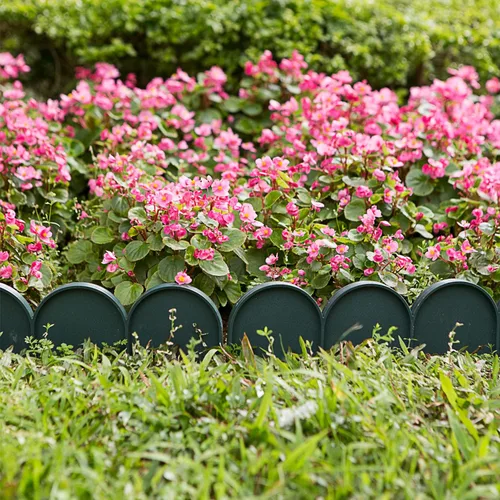 Miniatura 6 de Evelyne Borde de borde de jardín en medio círculo (semicírculo) diseño arqueado – 15 piezas de revestimiento de valla de jardinería verde barrera