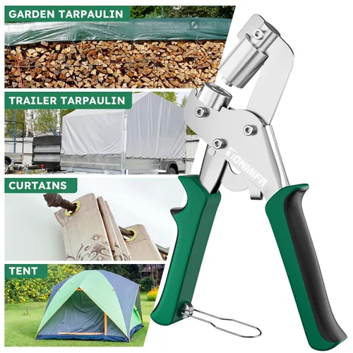 Miniatura 7 de Kit de herramientas profesional con ojales de 3/8 pulgadas, prensa de ojales de metal resistente para tela, cuero, lonas, bricolaje y manualidades