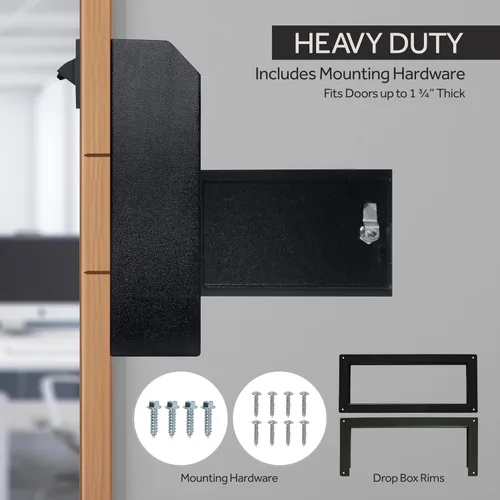 Miniatura 4 de Durabox Caja Fuerte de Depósito de Buzón a Través de la Puerta 12 x 6 x 15 pulgadas - Buzón de Acero Resistente con Cerradura para Recibir Correo