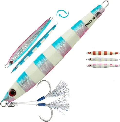OCEAN CAT Jigs de pesca de agua salada en alta mar Jigging de velocidad de lanzamiento lento señuelos vertical Jigging vertical Plantilla de otoño