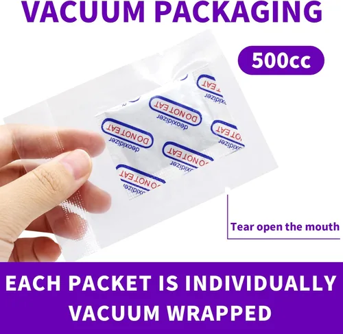 Miniatura 2 de Envueltos individualmente: absorbentes de oxígeno Midukit para almacenamiento de alimentos de 500 cc, 50 paquetes, paquetes de grado alimenticio