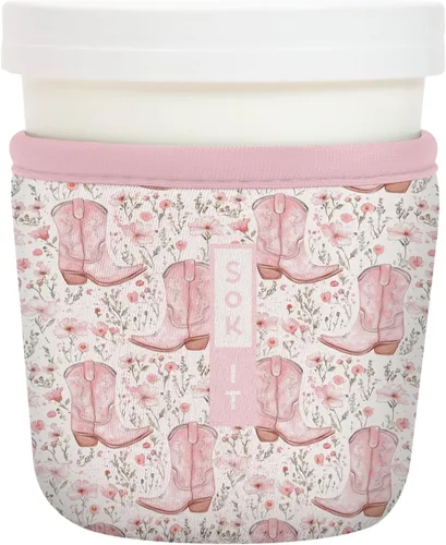 Miniatura 170 de Sok It IceCreamSok - Funda de neopreno aislada (flores abstractas, pintas de helado cónicas)