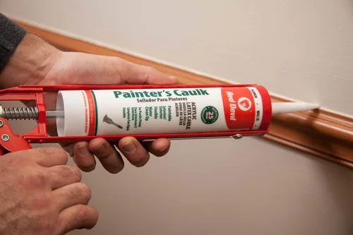 Miniatura 3 de Red Devil 0746 Painter's Caulk, 10.1 onzas, masilla de látex acrílico pintable para uso interior y exterior, limpieza de agua, listo para pintar