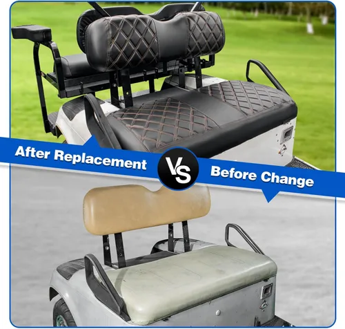 Miniatura 7 de NOKINS Juego de Fundas de Asiento de Diamante para Carrito de Golf, Compatible con EZGO TXT 1994-2013/EZGO RXV Almohada de Asiento Delantero