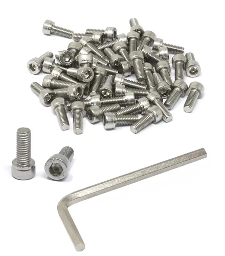 Miniatura 80 de iexcell 25 piezas M4 x 60/65/70/75/3.150 in paso de rosca 0.028 in acero inoxidable 304 cabeza hexagonal Tornillos Tornillos surtido Kit