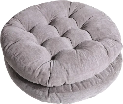 Miniatura 12 de Tiita Juego de 2 cojines redondos para sillas de oficina, 22 x 22 pulgadas, para exteriores, para adultos, sentados, patio, jardín, beige
