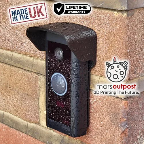 Miniatura 5 de RingWired - Cubierta protectora para protección contra la lluvia, plástico negro, montaje en pared
