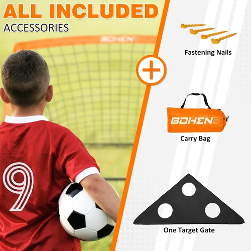 Miniatura 5 de BOHEN 6x4 FT Kids Soccer Goals with Carry Bag, Portable Folding Soccer Net for Backyard Training, Indoor/Outdoor Use for Youth and Adult